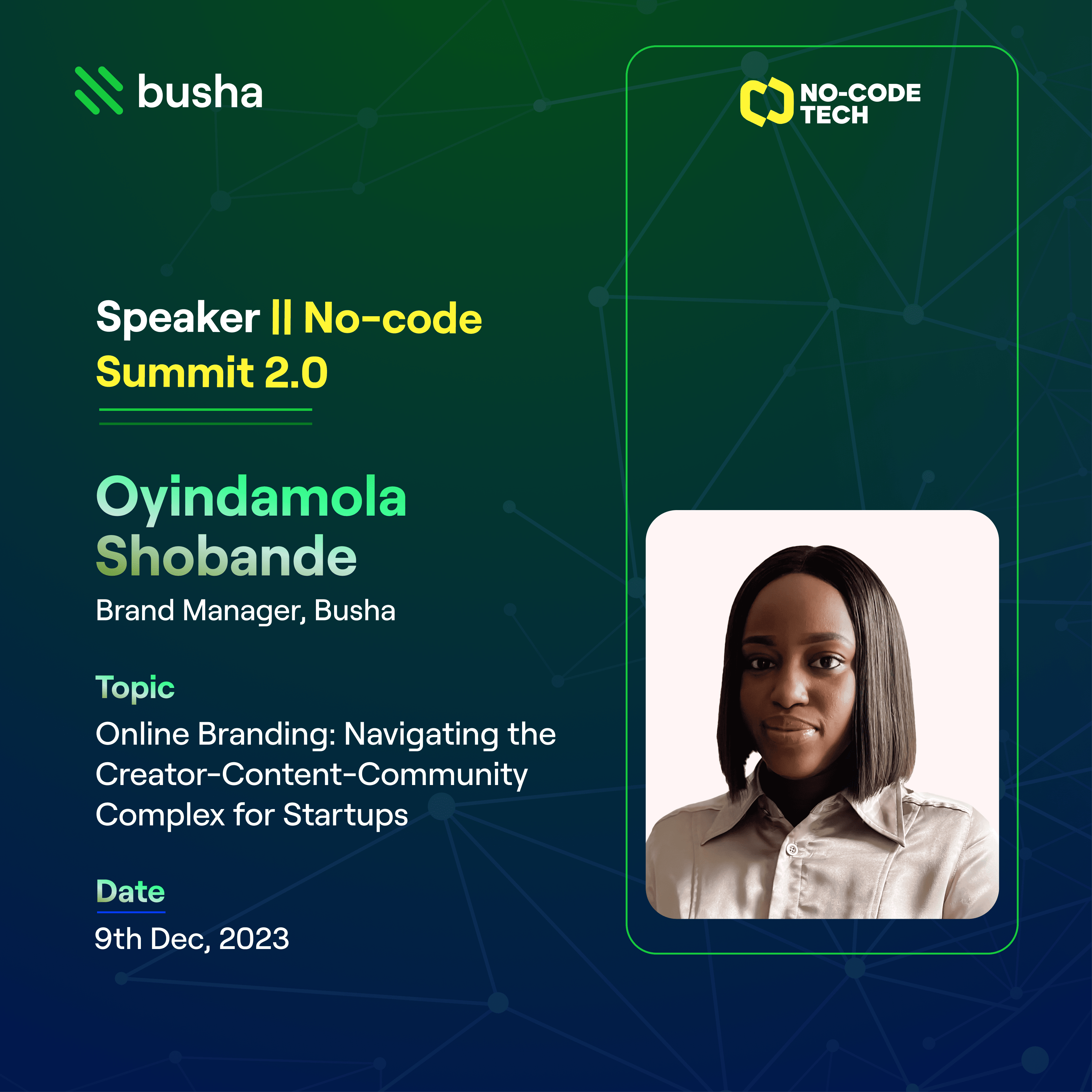 Oyindamola Shobande, our Brand Manager